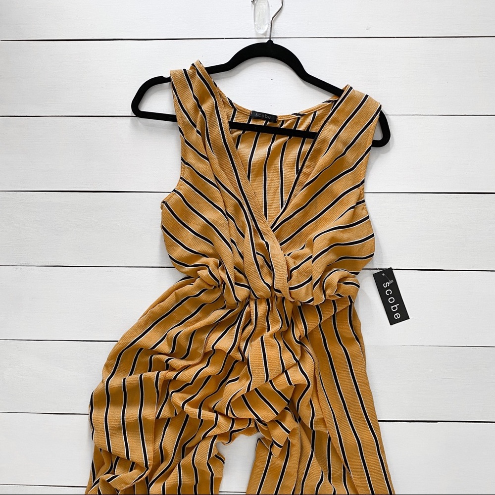 Scobe / Striped Mustard & Black Jumpsuit Romper